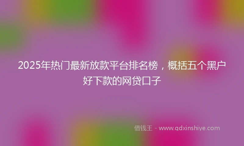 2025年热门最新放款平台排名榜，概括五个黑户好下款的网贷口子