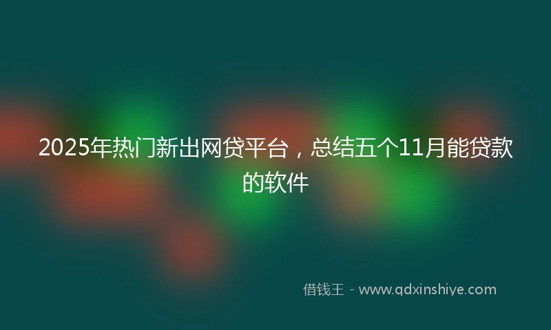 2025年热门新出网贷平台，总结五个11月能贷款的软件