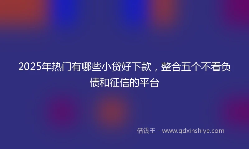 2025年热门有哪些小贷好下款，整合五个不看负债和征信的平台