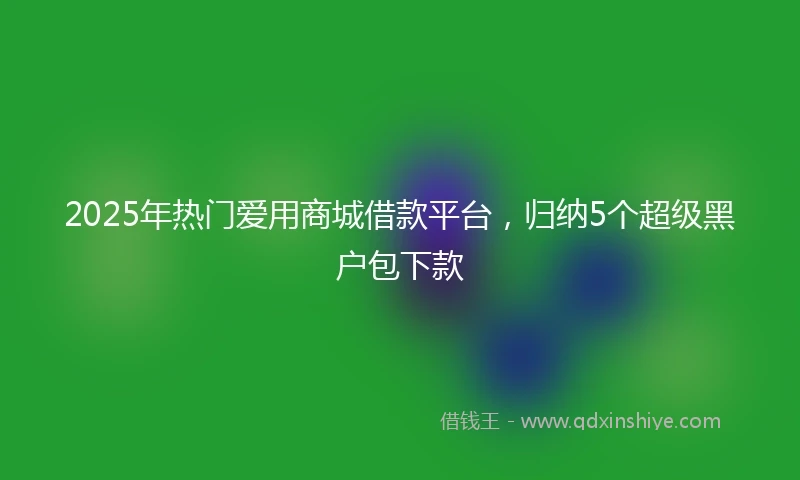 2025年热门爱用商城借款平台，归纳5个超级黑户包下款