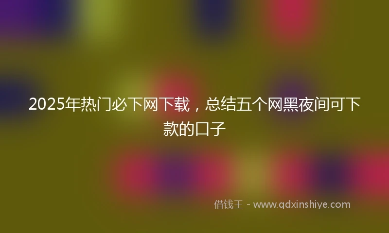 2025年热门必下网下载，总结五个网黑夜间可下款的口子