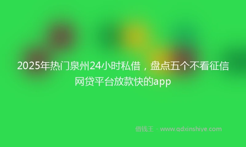 2025年热门泉州24小时私借，盘点五个不看征信网贷平台放款快的app