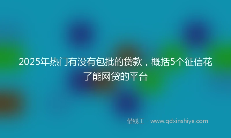 2025年热门有没有包批的贷款，概括5个征信花了能网贷的平台