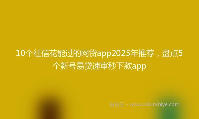 10个征信花能过的网贷app2025年推荐，盘点5个新号易贷速审秒下款app