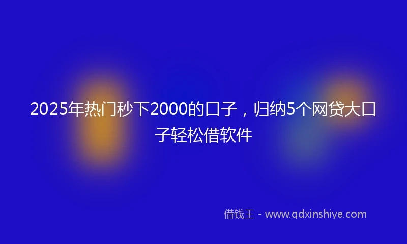 2025年热门秒下2000的口子，归纳5个网贷大口子轻松借软件