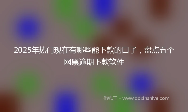 2025年热门现在有哪些能下款的口子，盘点五个网黑逾期下款软件