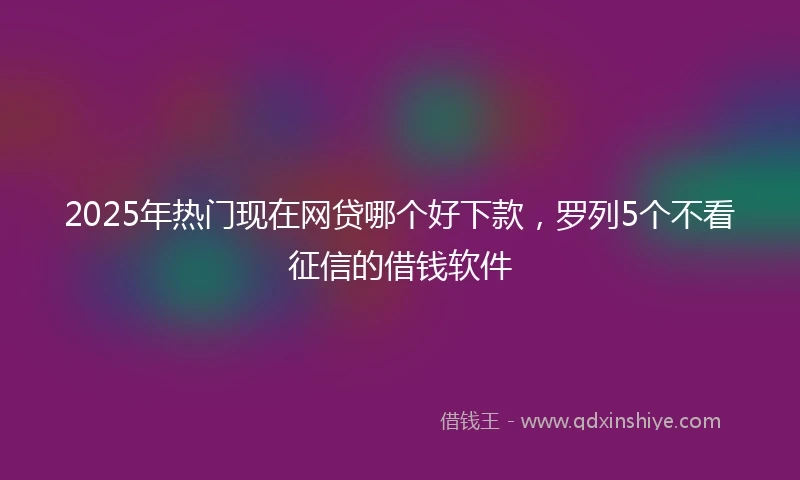 2025年热门现在网贷哪个好下款，罗列5个不看征信的借钱软件