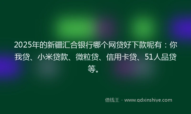 2025年的新疆汇合银行哪个网贷好下款呢有：你我贷、小米贷款、微粒贷、信用卡贷、51人品贷等。