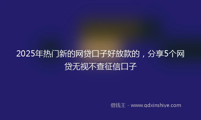 2025年热门新的网贷口子好放款的，分享5个网贷无视不查征信口子