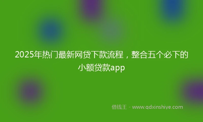 2025年热门最新网贷下款流程，整合五个必下的小额贷款app