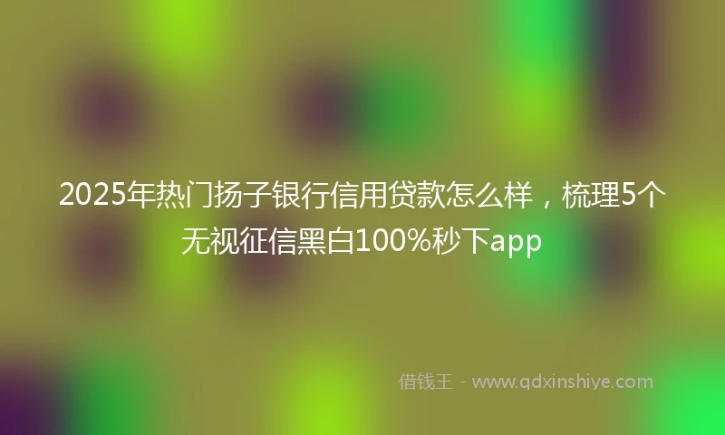 2025年热门扬子银行信用贷款怎么样，梳理5个无视征信黑白100%秒下app