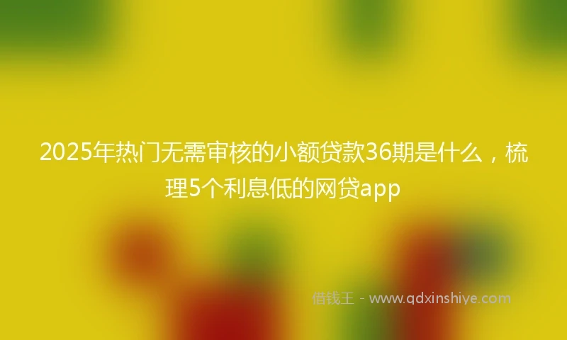 2025年热门无需审核的小额贷款36期是什么，梳理5个利息低的网贷app