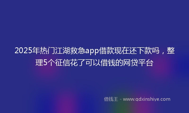 2025年热门江湖救急app借款现在还下款吗，整理5个征信花了可以借钱的网贷平台