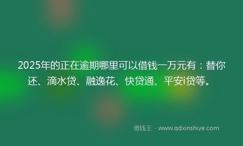 2025年的正在逾期哪里可以借钱一万元有：替你还、滴水贷、融逸花、快贷通、平安i贷等。