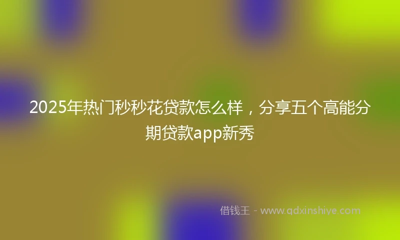 2025年热门秒秒花贷款怎么样，分享五个高能分期贷款app新秀