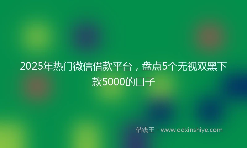 2025年热门微信借款平台，盘点5个无视双黑下款5000的口子