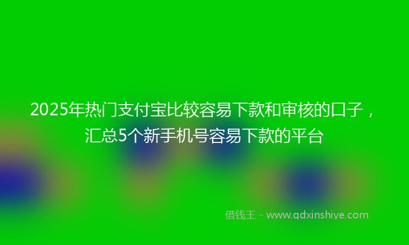 2025年热门支付宝比较容易下款和审核的口子，汇总5个新手机号容易下款的平台