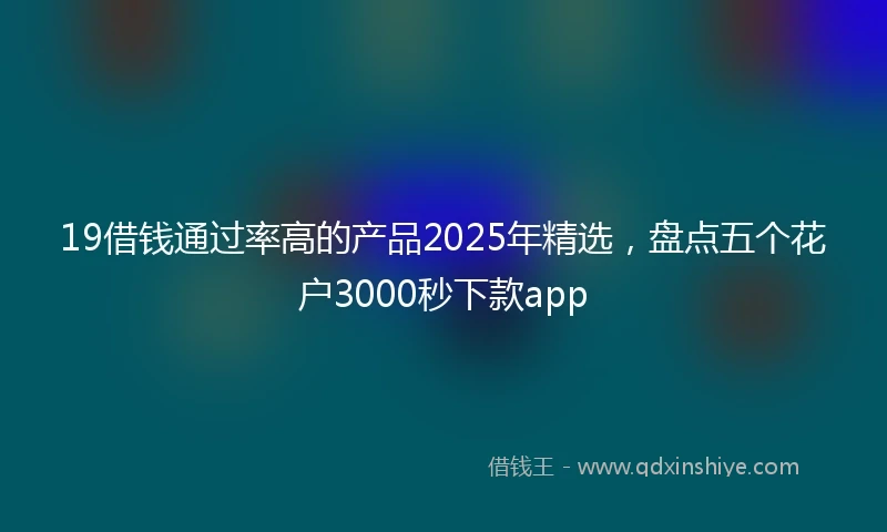 19借钱通过率高的产品2025年精选，盘点五个花户3000秒下款app
