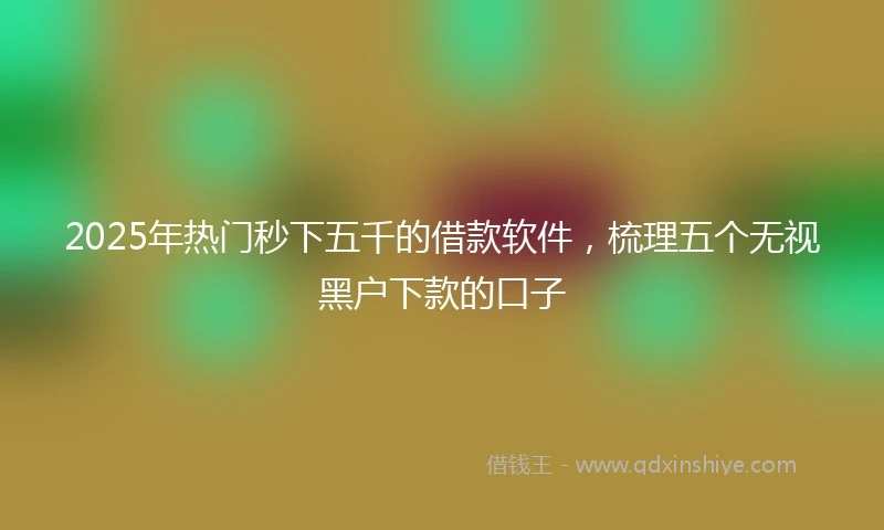 2025年热门秒下五千的借款软件，梳理五个无视黑户下款的口子