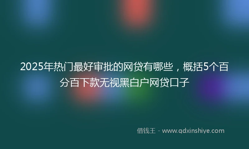 2025年热门最好审批的网贷有哪些，概括5个百分百下款无视黑白户网贷口子