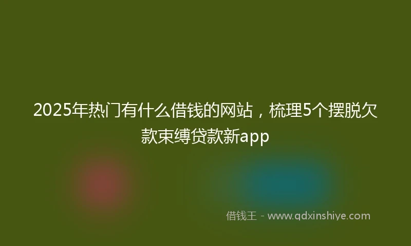 2025年热门有什么借钱的网站，梳理5个摆脱欠款束缚贷款新app