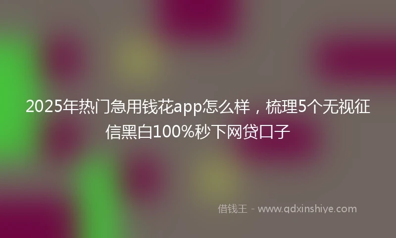 2025年热门急用钱花app怎么样，梳理5个无视征信黑白100%秒下网贷口子