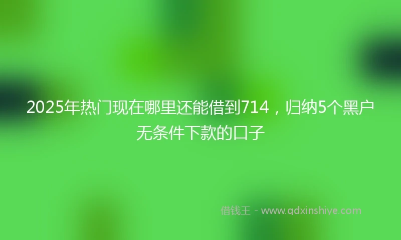 2025年热门现在哪里还能借到714,归纳5个黑户无条件下款的口子