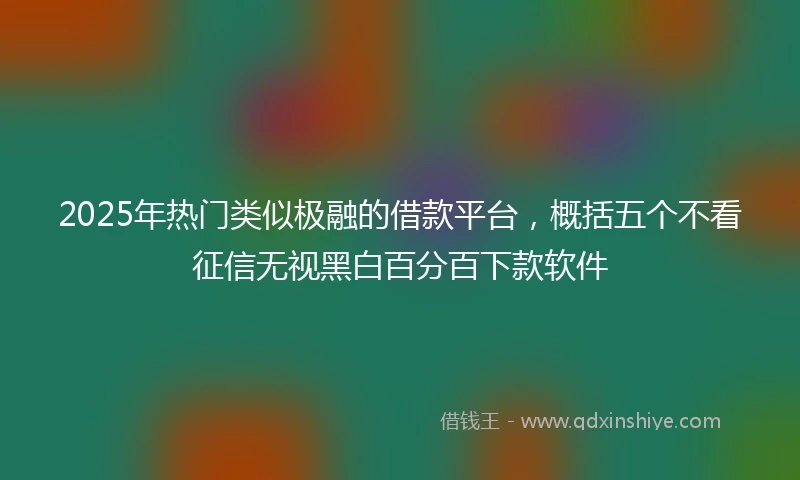 2025年热门类似极融的借款平台，概括五个不看征信无视黑白百分百下款软件