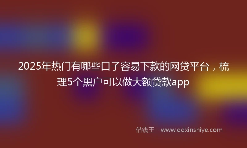 2025年热门有哪些口子容易下款的网贷平台，梳理5个黑户可以做大额贷款app