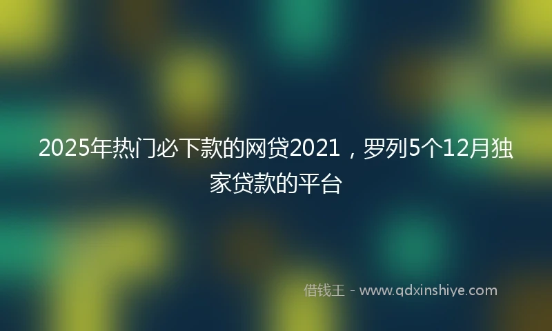 2025年热门必下款的网贷2021，罗列5个12月独家贷款的平台