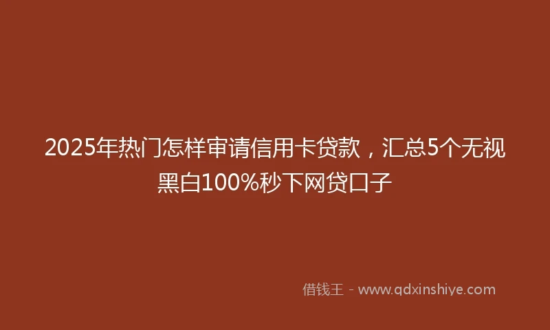 2025年热门怎样审请信用卡贷款，汇总5个无视黑白100%秒下网贷口子