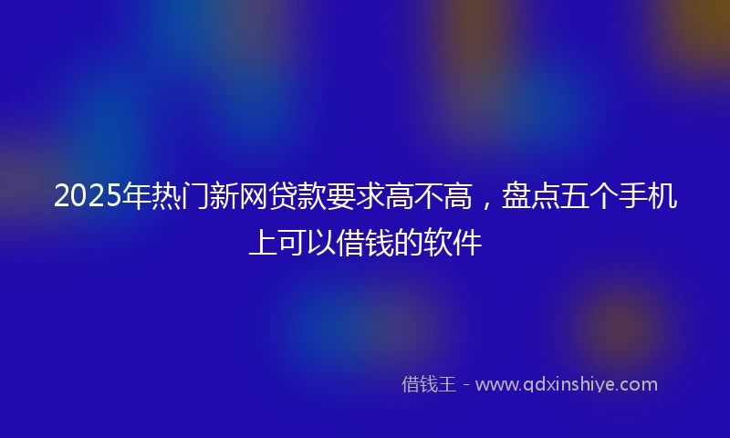 2025年热门新网贷款要求高不高，盘点五个手机上可以借钱的软件
