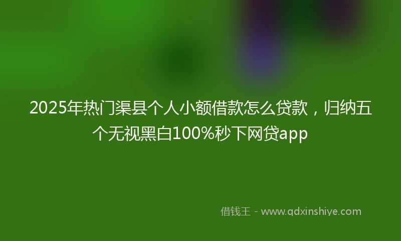 2025年热门渠县个人小额借款怎么贷款，归纳五个无视黑白100%秒下网贷app