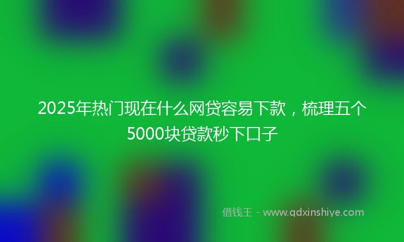 2025年热门现在什么网贷容易下款，梳理五个5000块贷款秒下口子