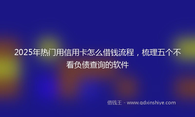 2025年热门用信用卡怎么借钱流程,梳理五个不看负债查询的软件