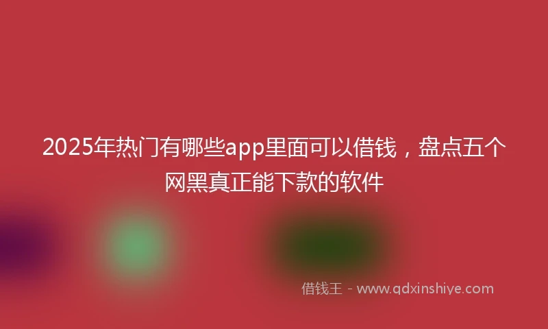 2025年热门有哪些app里面可以借钱，盘点五个网黑真正能下款的软件