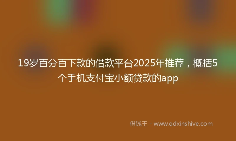 19岁百分百下款的借款平台2025年推荐，概括5个手机支付宝小额贷款的app