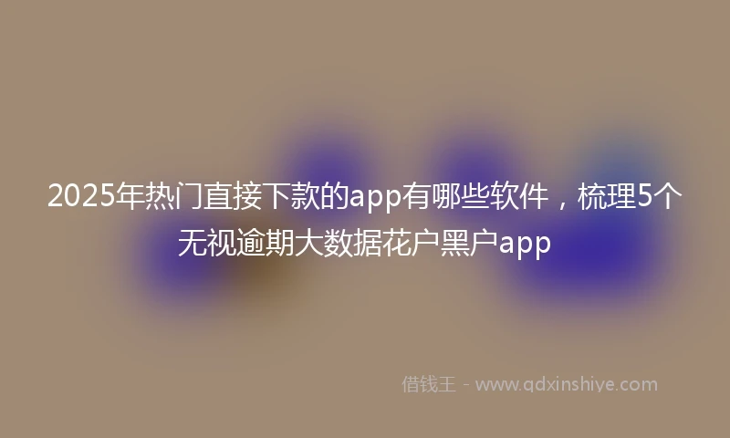 2025年热门直接下款的app有哪些软件，梳理5个无视逾期大数据花户黑户app