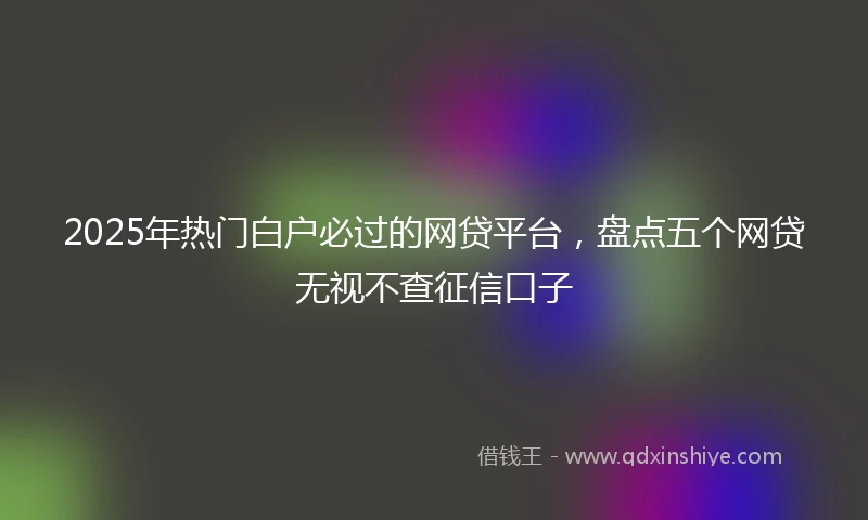 2025年热门白户必过的网贷平台，盘点五个网贷无视不查征信口子