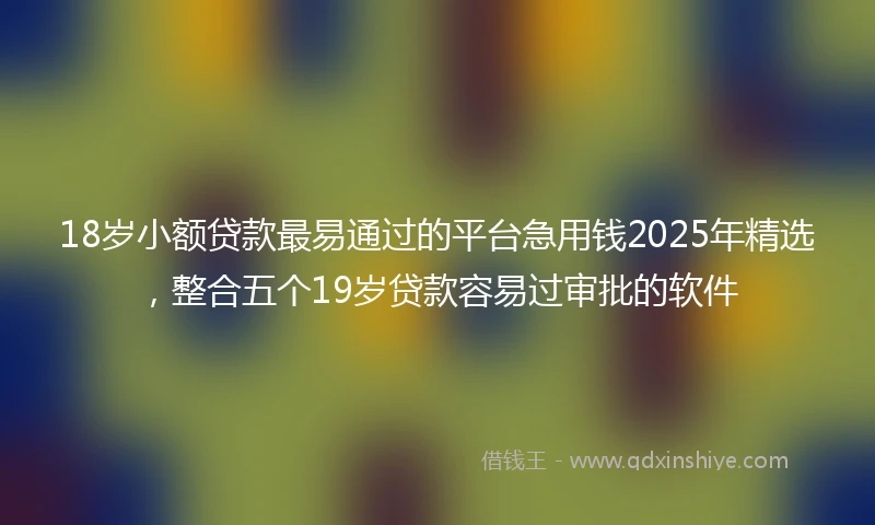 18岁小额贷款最易通过的平台急用钱2025年精选，整合五个19岁贷款容易过审批的软件