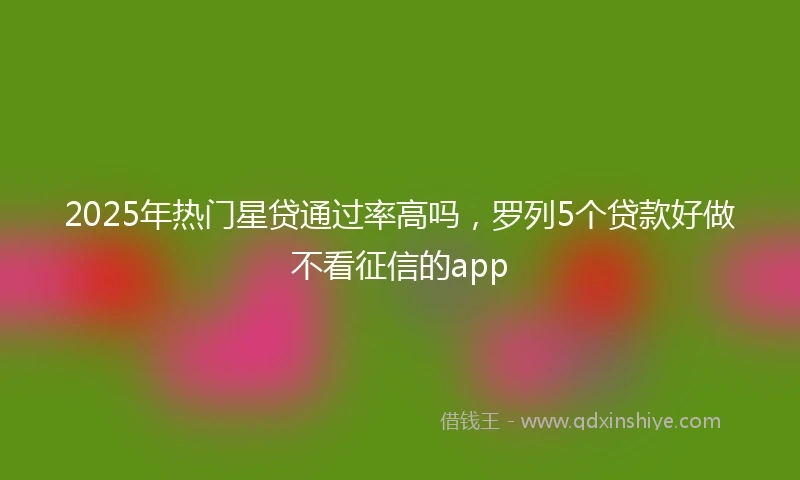 2025年热门星贷通过率高吗，罗列5个贷款好做不看征信的app