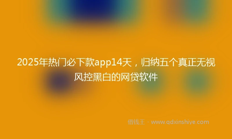 2025年热门必下款app14天，归纳五个真正无视风控黑白的网贷软件