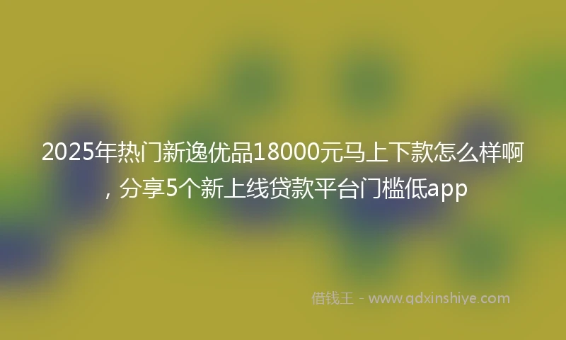 2025年热门新逸优品18000元马上下款怎么样啊，分享5个新上线贷款平台门槛低app