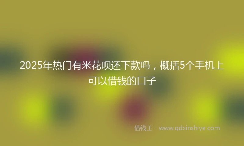2025年热门有米花呗还下款吗，概括5个手机上可以借钱的口子