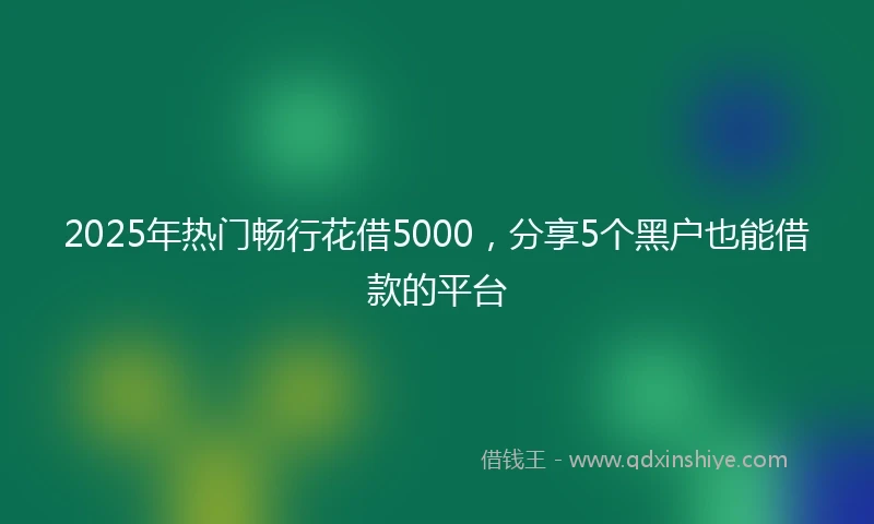 2025年热门畅行花借5000，分享5个黑户也能借款的平台