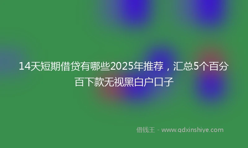 14天短期借贷有哪些2025年推荐，汇总5个百分百下款无视黑白户口子