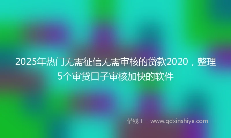 2025年热门无需征信无需审核的贷款2020，整理5个审贷口子审核加快的软件