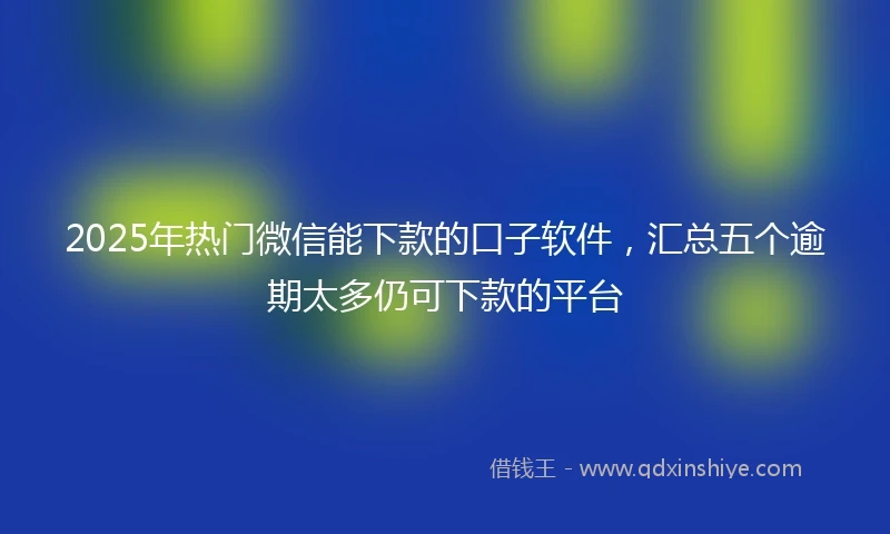 2025年热门微信能下款的口子软件，汇总五个逾期太多仍可下款的平台