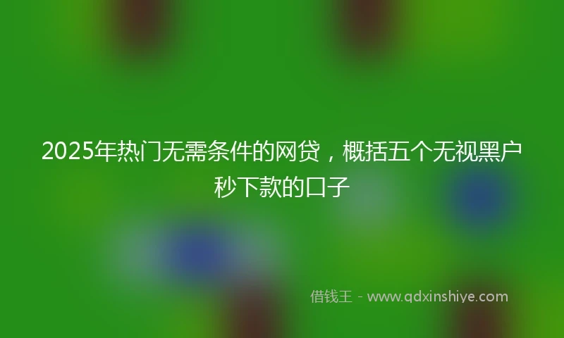 2025年热门无需条件的网贷，概括五个无视黑户秒下款的口子