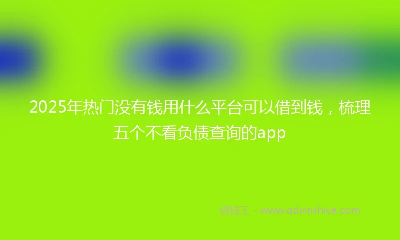 2025年热门没有钱用什么平台可以借到钱，梳理五个不看负债查询的app